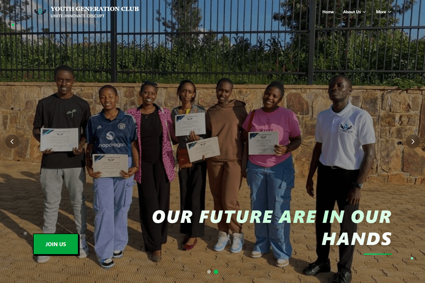 Youth Generation Club project screenshot